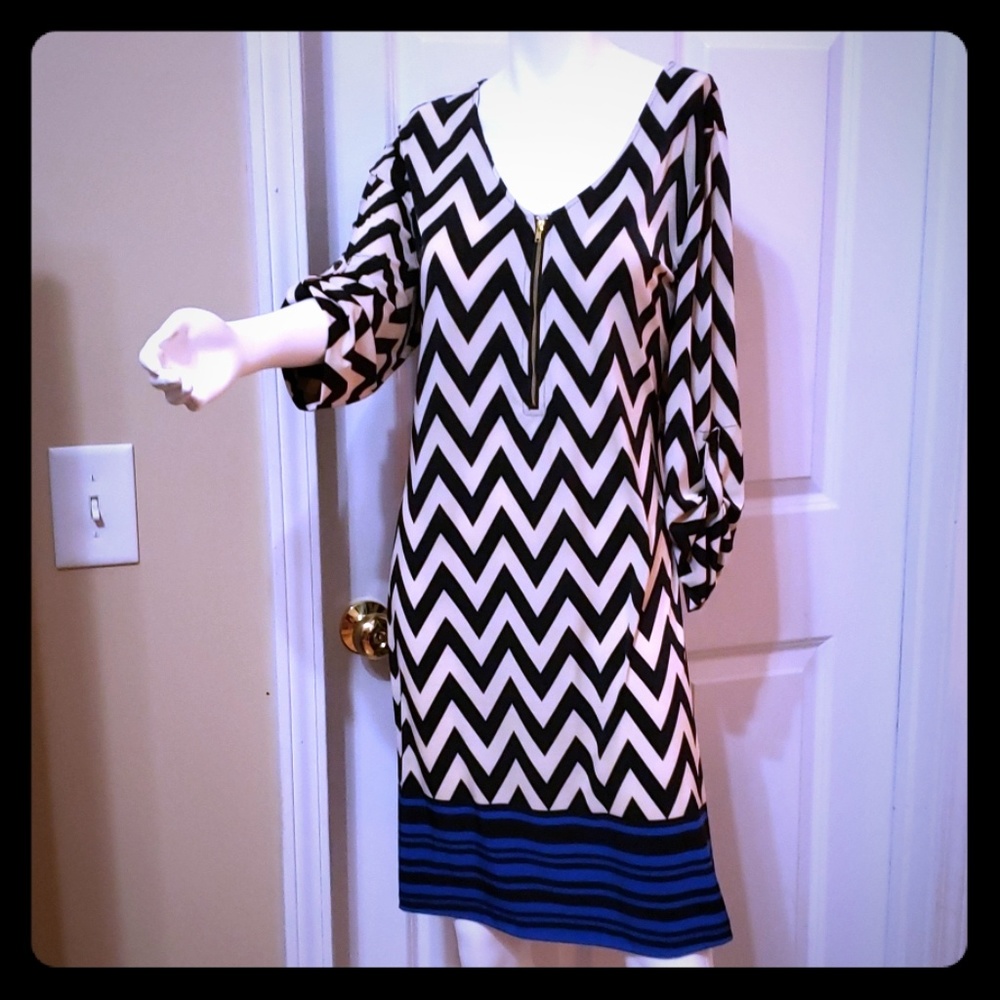 Large  long sleeve dress chevron